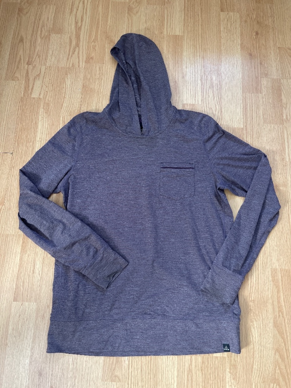 Prana Plum Purple Long Sleeve Hooded Performance Top / Hoodie Size Medium